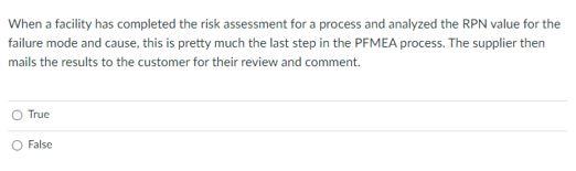 When a facility has completed the risk assessment