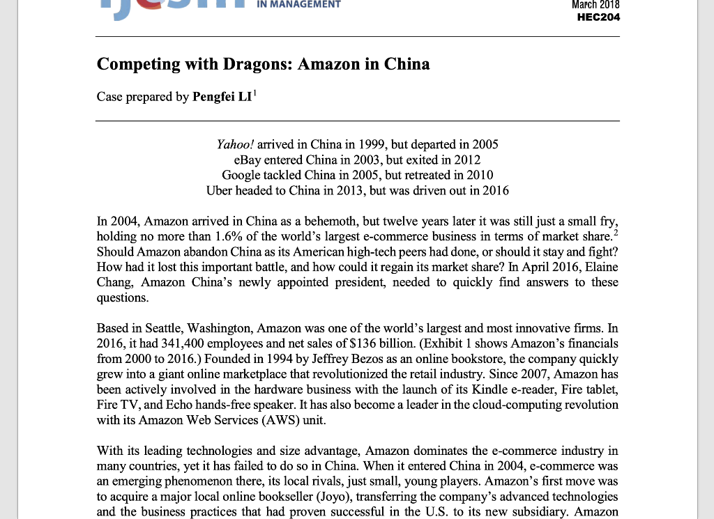 Why did Amazon expand to China? What entry mode