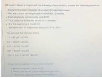 Using the formulas provided. Please answer the