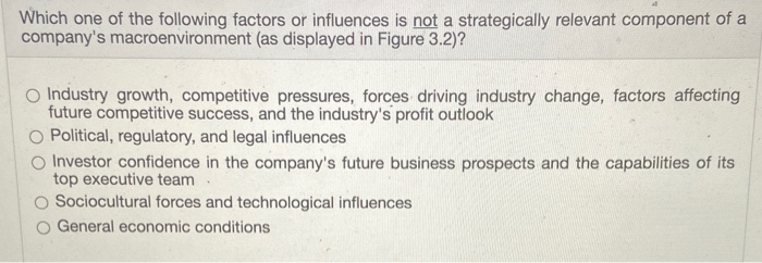 Which one of the following factors or influences