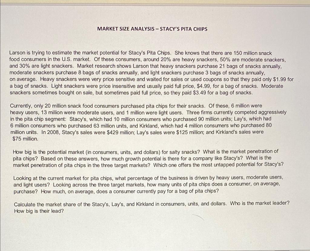 MARKET SIZE ANALYSIS - STACY'S PITA CHIPS Larson