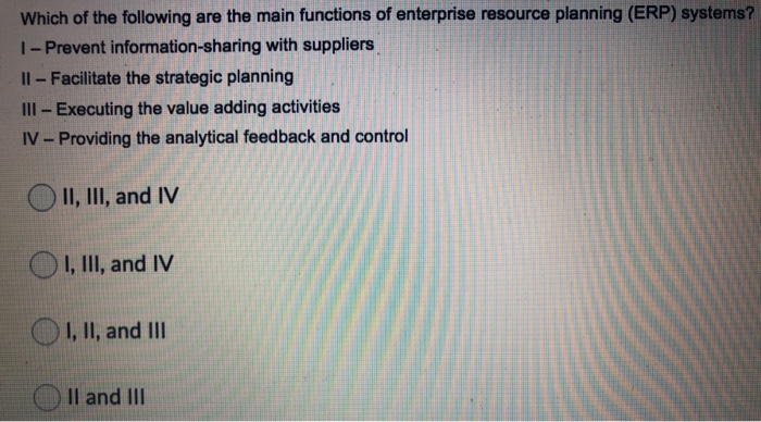 Which of the following are the main functions of