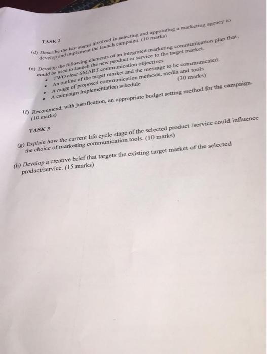 TASK 2 (d) Describe the key stages involved in
