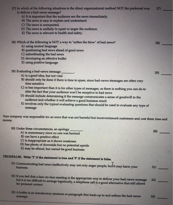 27) 27) in which of the following situations is