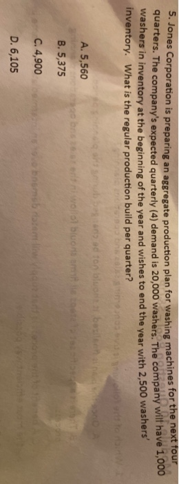 5. Jones Corporation is preparing an aggregate