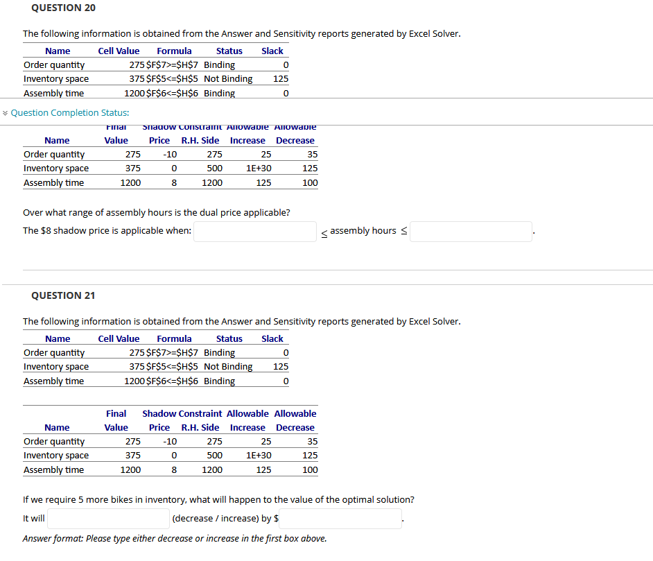 undefined QUESTION 20 0 0 The following
