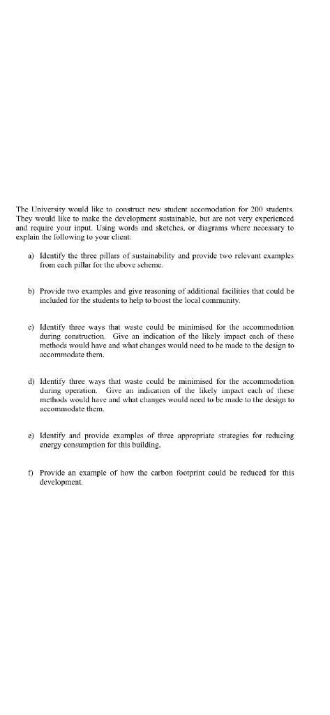 The University would like to construct new