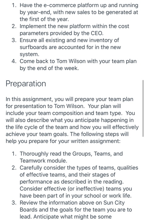 Description Scenario Sun City Boards, which you