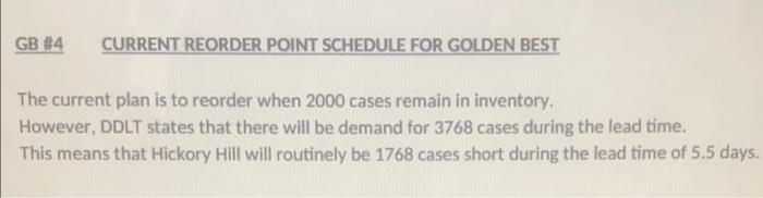 the same question Discuss the current reorder