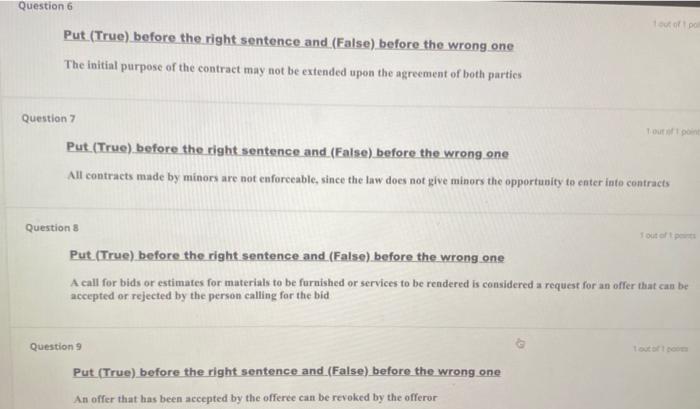 Choose the right answer Offers may not terminated