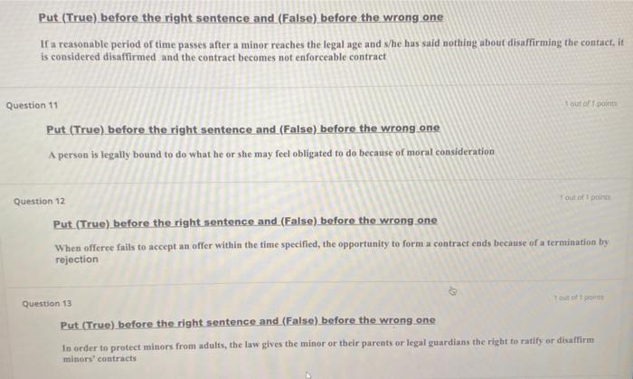 Choose the right answer Offers may not terminated