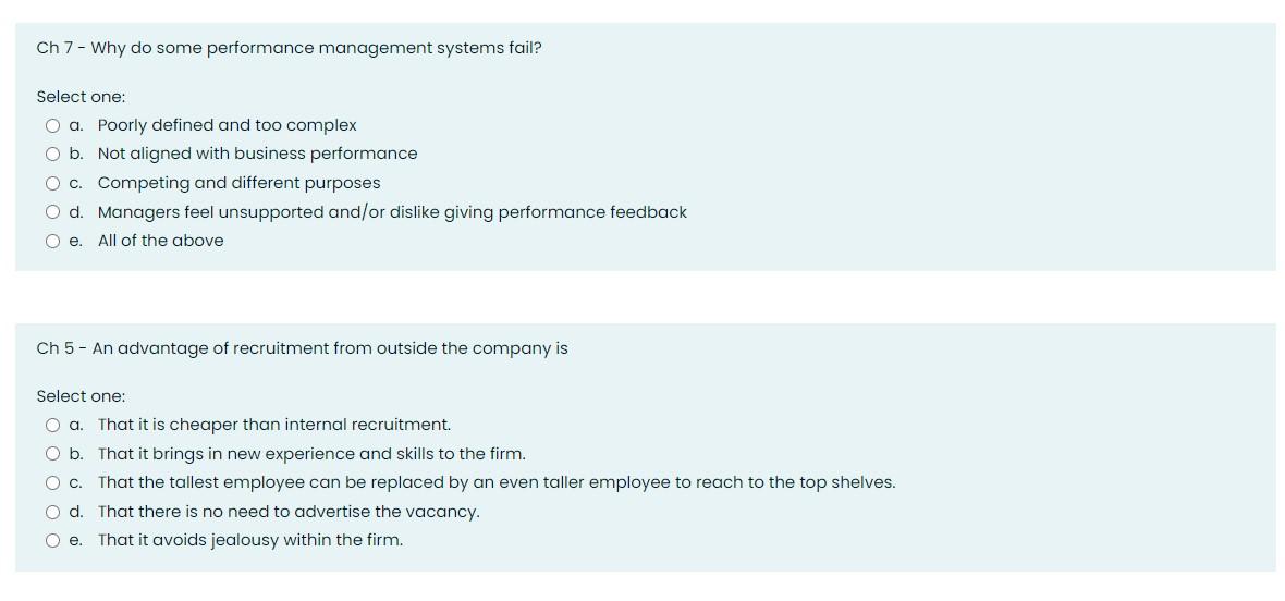 Ch 7 - Why do some performance management systems