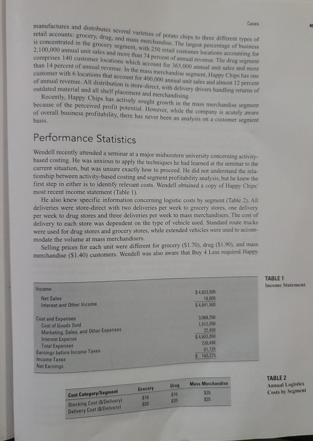 Prepare an income statement for the Case Study.