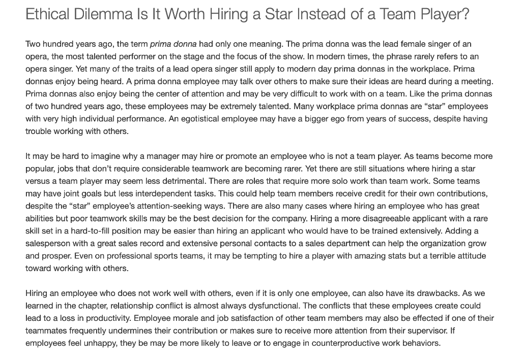 Please read the case Ethical Dilemma: Is it Worth