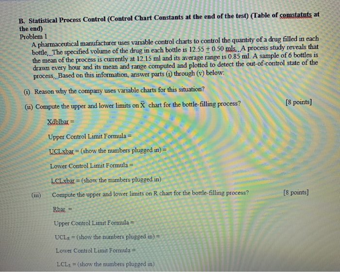 B. Statistical Process Control (Control Chart
