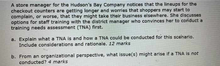 Training and development (SUBJECT) A store