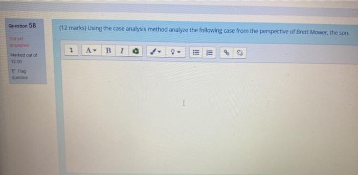 Question 58 (12 marks) Using the case analysis