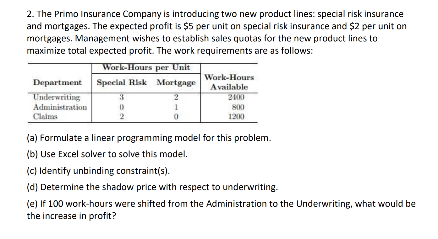 PLEASE USE EXCEL TO SOLVE THIS WHOLE QUESTION 2.