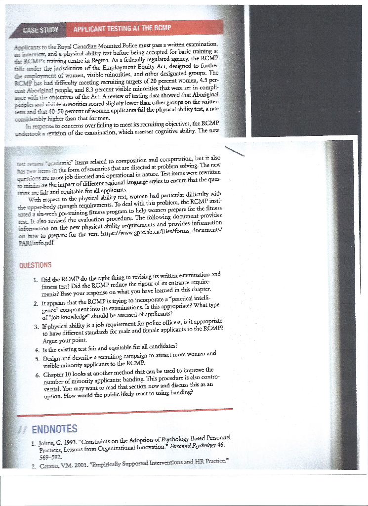 CASE STUDY APPLICANT TESTING AT THE RCMP