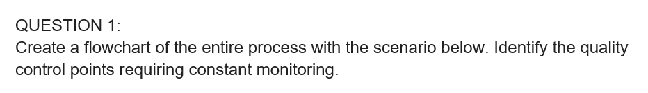 QUESTION 1: Create a flowchart of the entire