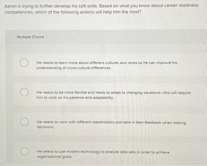 Aaron is trying to further develop his soft