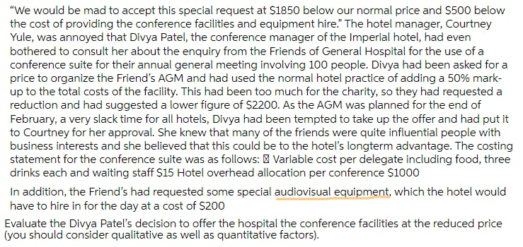 "We would be mad to accept this special request