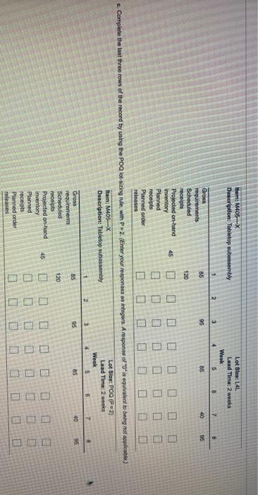4 The partially completed inventory record for