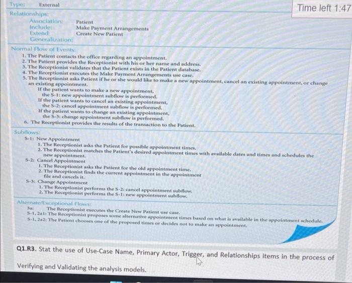 Time left 1:47 Type: External Relationships: