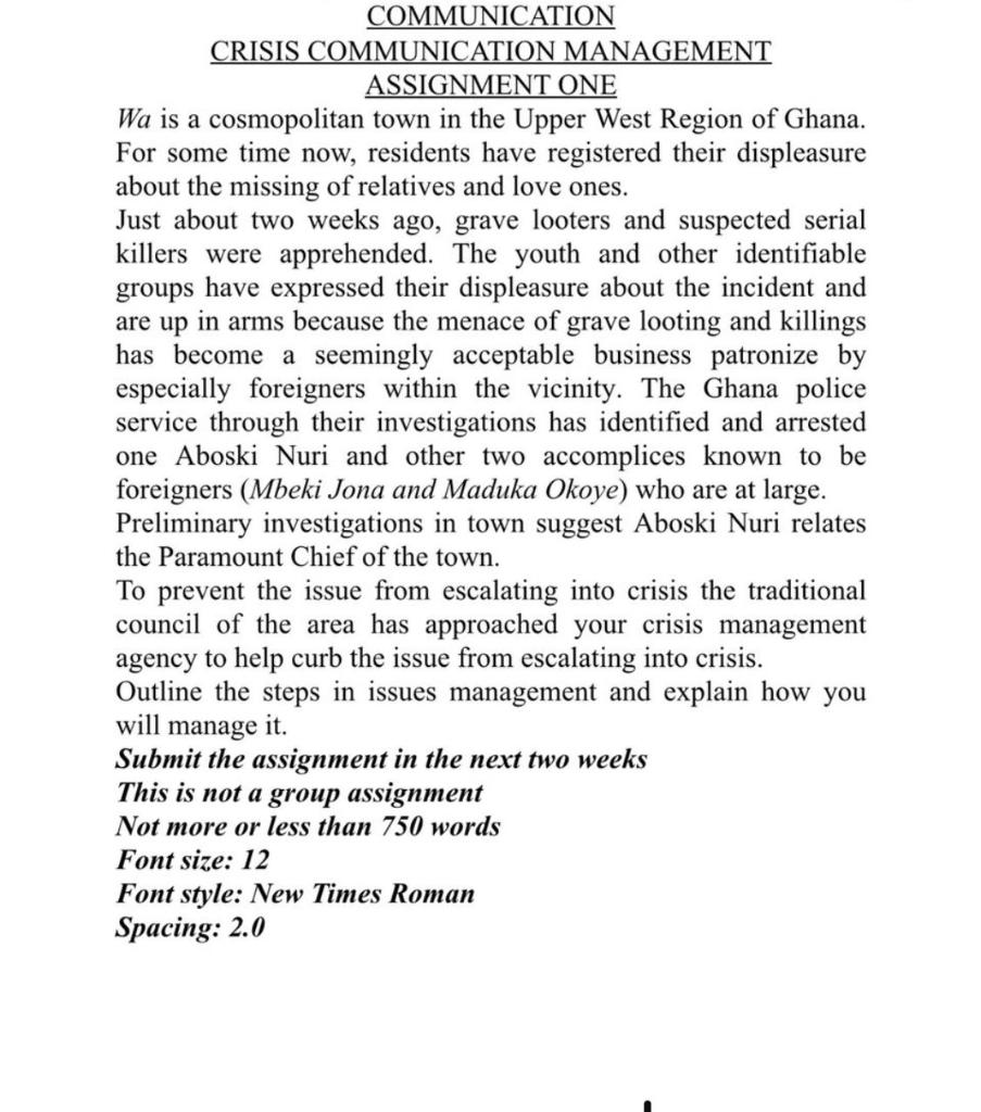 COMMUNICATION CRISIS COMMUNICATION MANAGEMENT