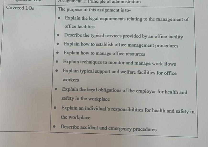 Assignment Question (1) Administration is the