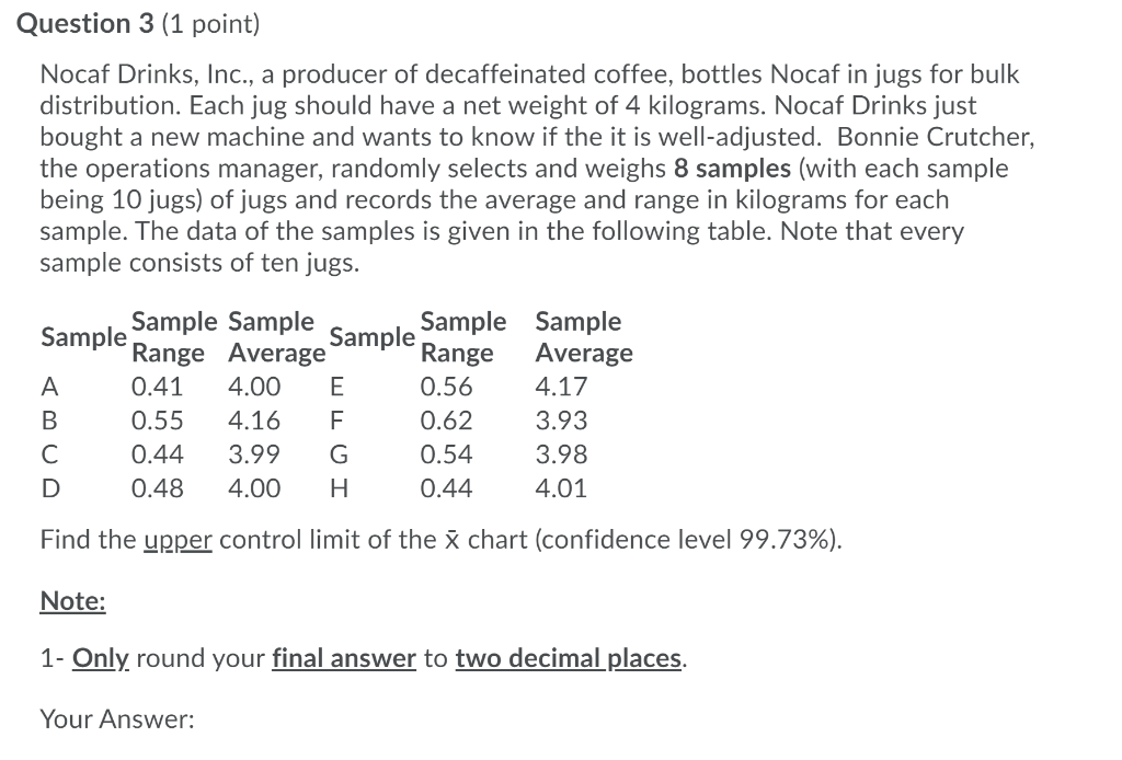 Question 3 (1 point) Nocaf Drinks, Inc., a