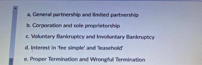 1.compare General partnership and limited