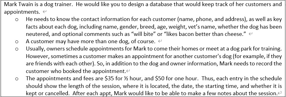 Mark Twain is a dog trainer. He would like you to