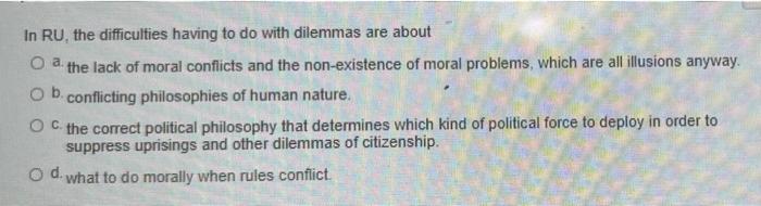 In RU, the difficulties having to do with