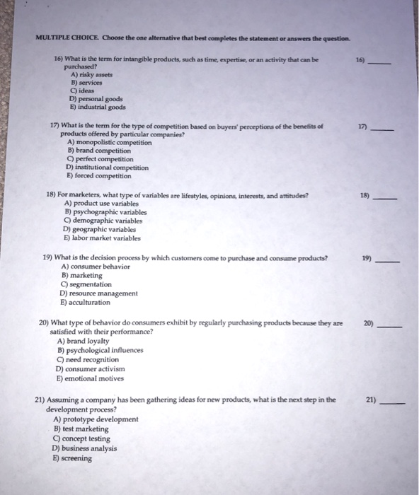 Intro to Business Multiple Choice MULTIPLE