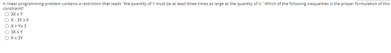 A linear programming problem contains a
