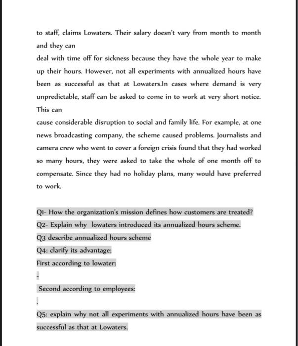 Second Short Case Study: Annualized hours help