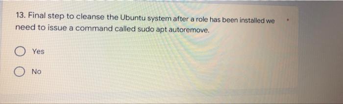 13. Final step to cleanse the Ubuntu system after