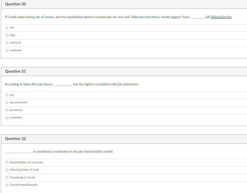 Question 24 As withdrawal goes up, commitment