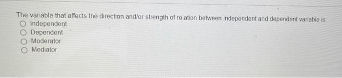 The variable that affects the direction and/or