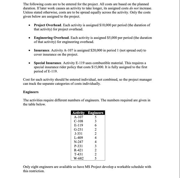 A-107 The Basic Project This is an engineering