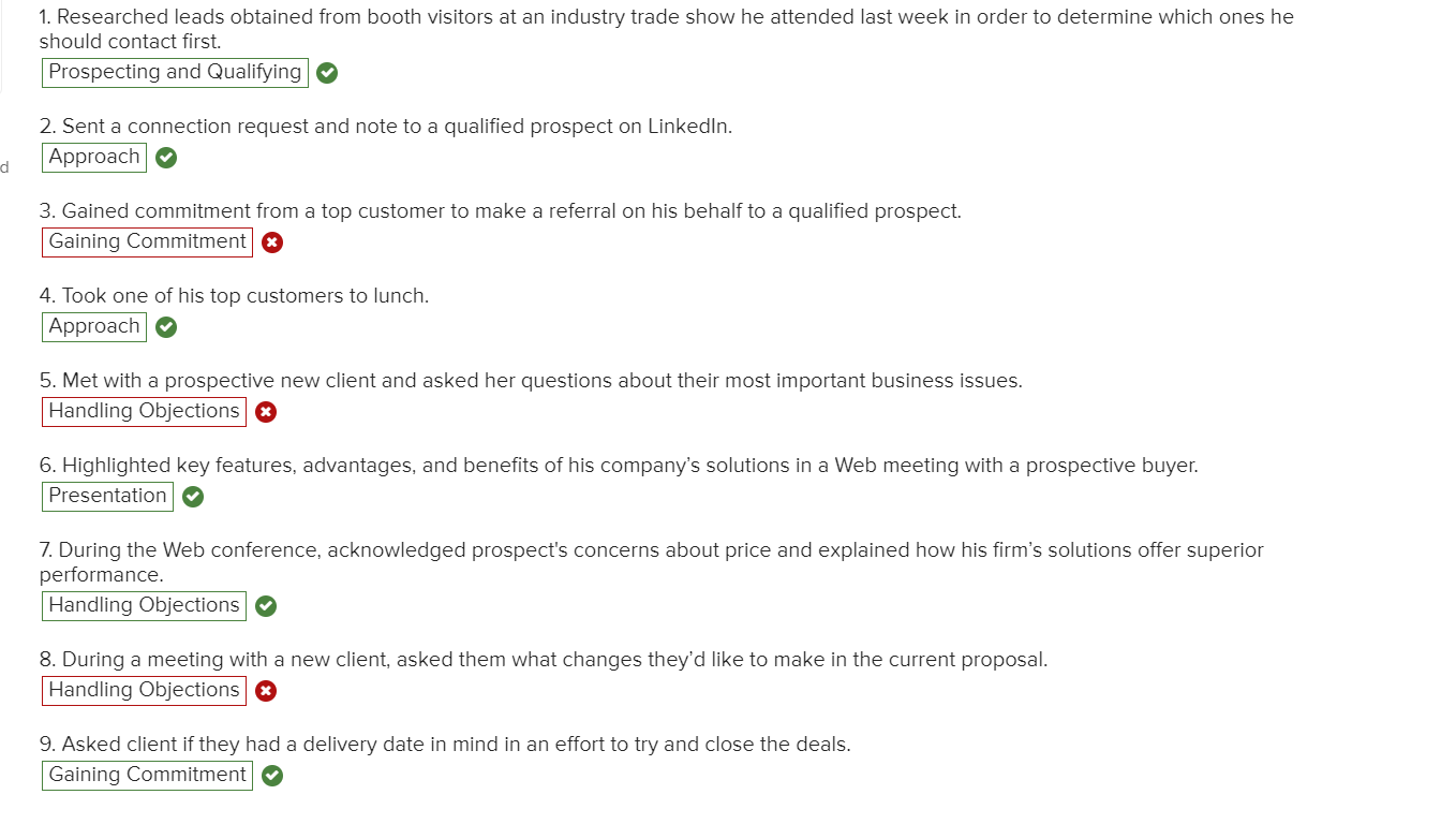 Identifying Stages in the Personal Selling