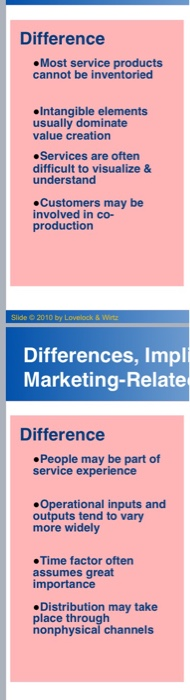 Eight common differences between services and