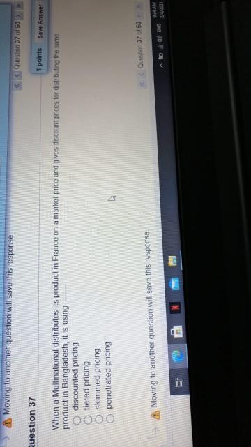 - Moving to another question will save this