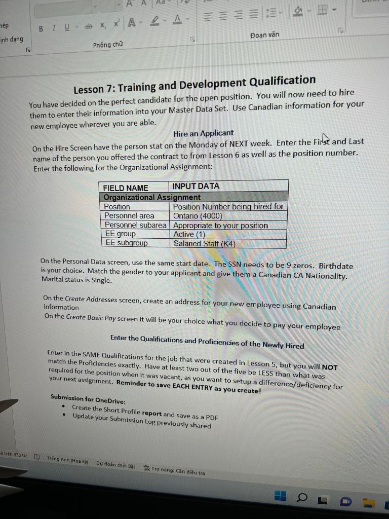 Lesson 7: Training and Development Qualification