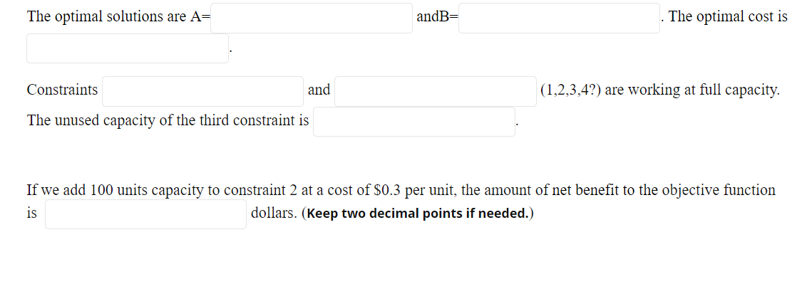 QUESTION 5 Given the following answer and
