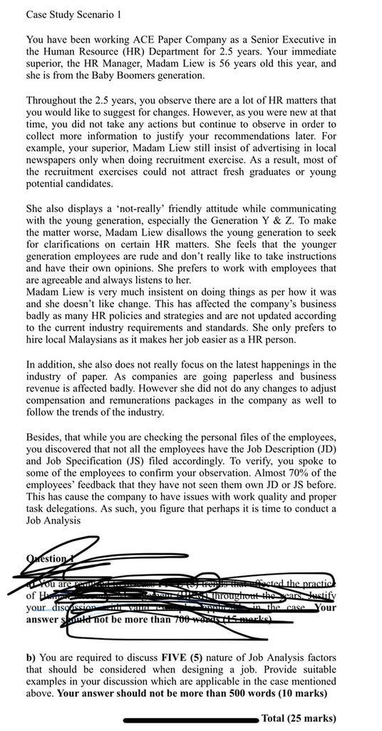 Case Study Scenario 1 You have been working ACE