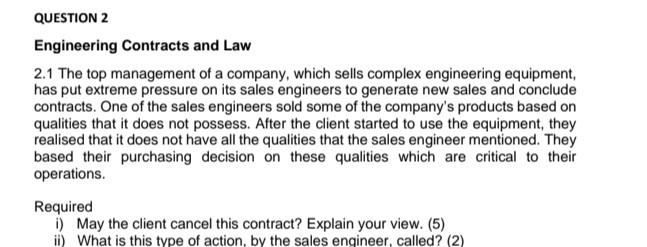 Engineering Contracts and Law 2.1 The top