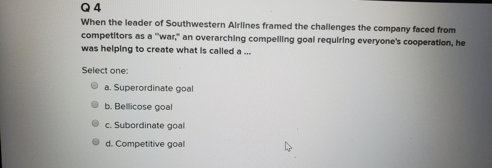 Q4 When the leader of Southwestern Airlines
