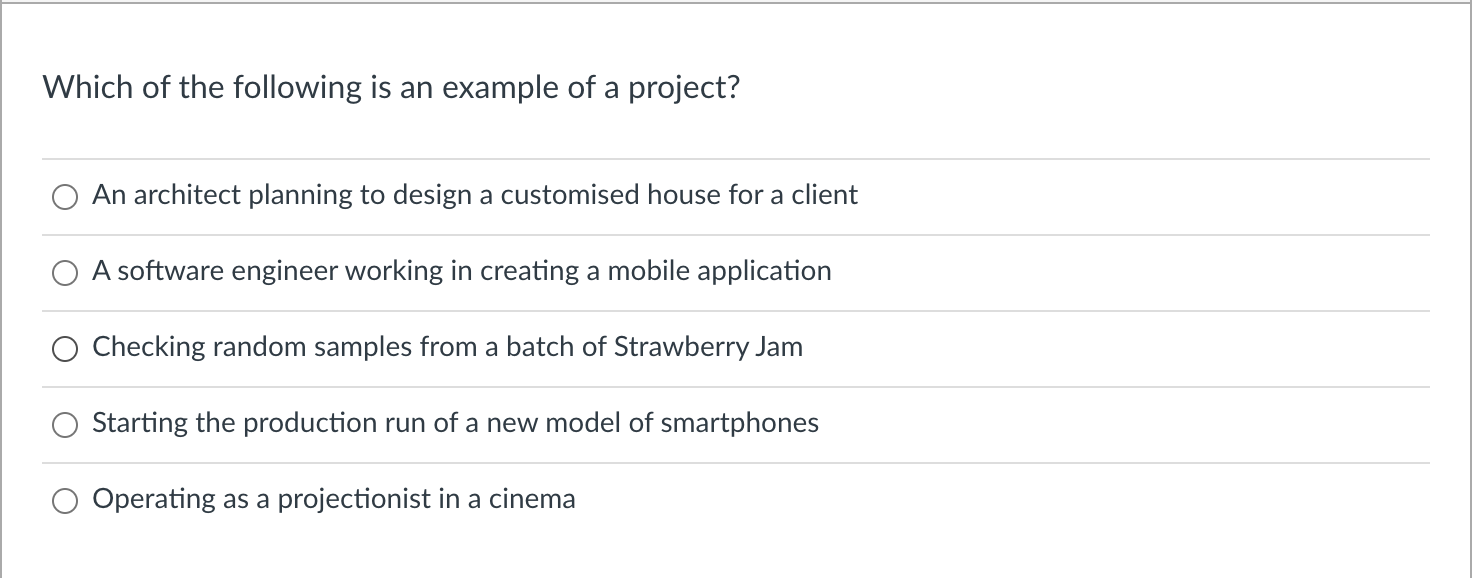Which of the following is an example of a